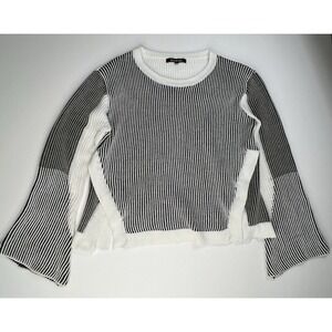 Strut & Bolt Womens Cable Knit Long Bell Sleeve Sweater Pullover Size Large L
